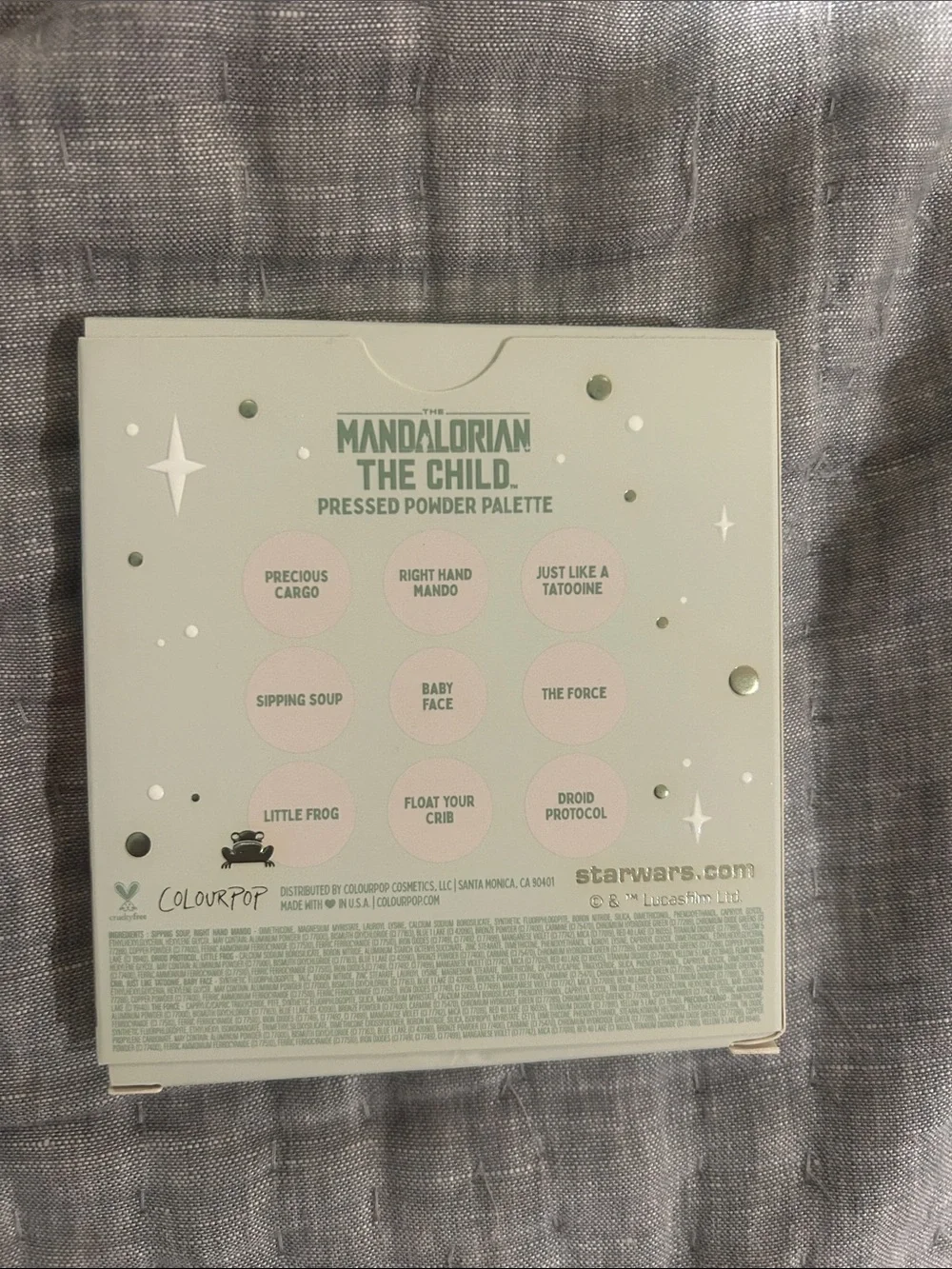 ColourPop The Mandalorian Grogu Eyeshadow Palette - Green, Peach, Tan